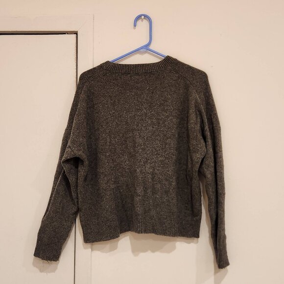 Madewell Short Kent Ex-Boyfriend Cardigan Sweater in Heather Shadow (Grey) M - Picture 5 of 9